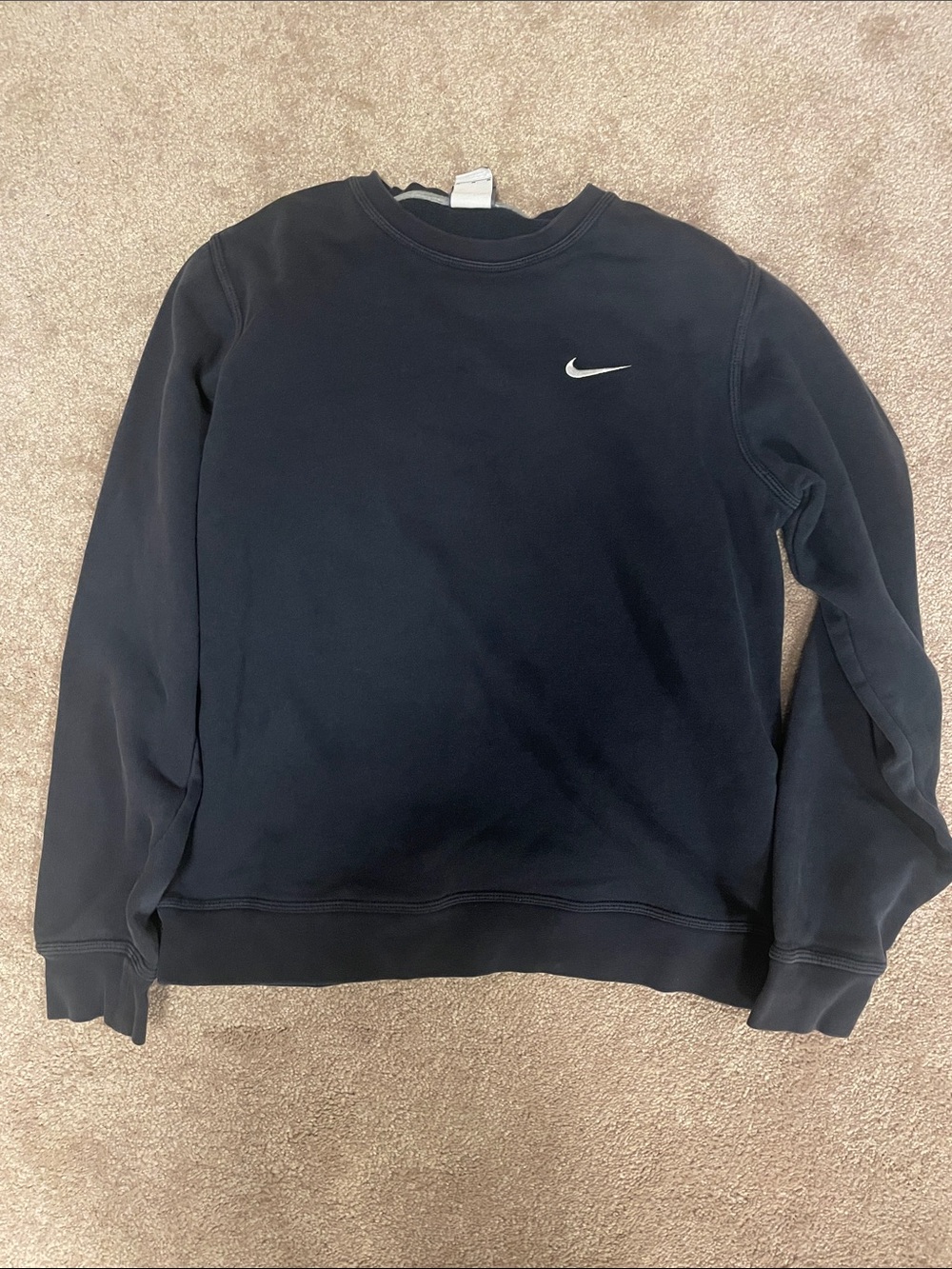 BOGO Nike Men’s Black Crewneck Sweatshirt with White Swoosh